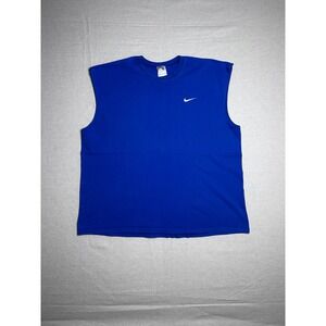 Vintage Nike Swoosh Tank Top Men's XXL Blue Made in USA Sleeveless Shirt